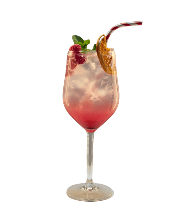 Delicious cocktail with fresh fruit garnishes at Shisha Lounge Nijmegen.