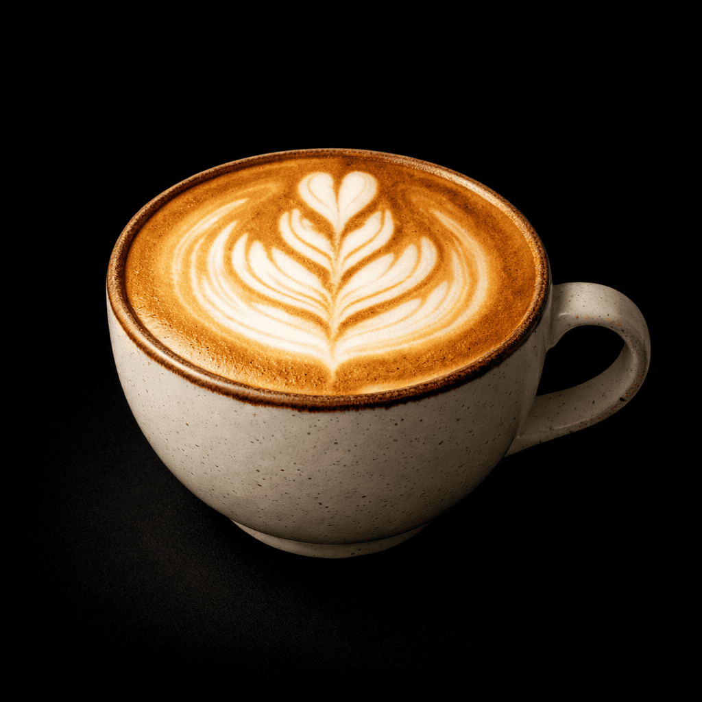 Latte art in a coffee cup at Shisha Lounge Nijmegen.